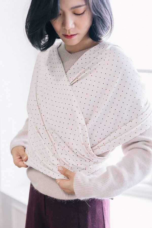 Konny Baby Carrier SoftBreeze Luxury Carrier Wrap, Easy to Wear Baby Wrap Carrier, Perfect Essentials Cloths for Newborn Babies up to 44 lbs, (Wine Dot, S) - Image 8