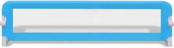vidaXL Toddler Safety Bed Rail Set in Blue - Convenient Fold Down Feature, Compliments all Bed Types, Crafted from Washable Polyester Fabric - Image 4