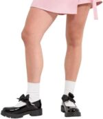 ANZEE Girls Mary Jane Back to School Black Shoes with Detachable Bow On Strap - Toddler Kids Comfort Uniform Shiny Ankle Strap Shoes UK - Image 6