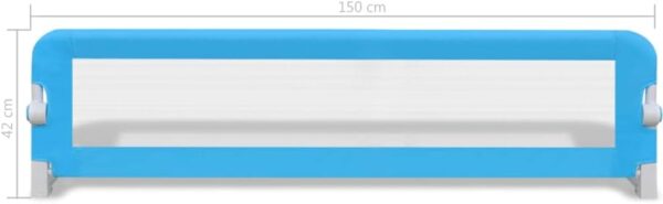 vidaXL Toddler Safety Bed Rail Set in Blue - Convenient Fold Down Feature, Compliments all Bed Types, Crafted from Washable Polyester Fabric - Image 7