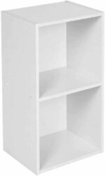 URBNLIVING Tier Wooden Bookcase Shelving Display Storage Shelf Unit Wood Shelves (White, 2 Shelf)