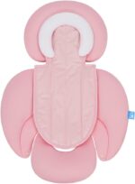 INFANZIA New 2-in-1 Head & Body Supports for Baby Newborn Infants - Extra Soft Stroller Cushion Pads Car Seat Insert, Seasons, Pink