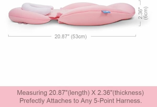 INFANZIA New 2-in-1 Head & Body Supports for Baby Newborn Infants - Extra Soft Stroller Cushion Pads Car Seat Insert, Seasons, Pink - Image 5