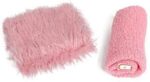 Uposao 2 Pcs/set Newborn Photography Props, DIY Newborn Infant Blanket Swaddle Wrap Set Soft Faux Fur Photography Backdrops Mat Rug for Baby Boys Girls
