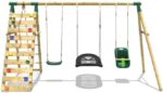 Rebo® Wooden Swing Set with Up and Over Climbing Wall - Skye Green | OutdoorToys | Baby Seat, Boat Seat, Sturdy Wooden Construction, Pressure Treated Timber - Image 3