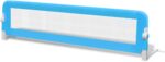 vidaXL Toddler Safety Bed Rail Set in Blue - Convenient Fold Down Feature, Compliments all Bed Types, Crafted from Washable Polyester Fabric - Image 3