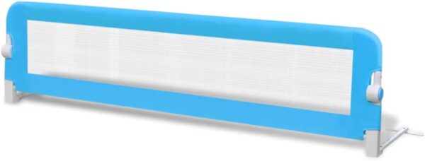 vidaXL Toddler Safety Bed Rail Set in Blue - Convenient Fold Down Feature, Compliments all Bed Types, Crafted from Washable Polyester Fabric - Image 3