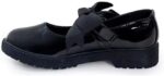 ANZEE Girls Mary Jane Back to School Black Shoes with Detachable Bow On Strap - Toddler Kids Comfort Uniform Shiny Ankle Strap Shoes UK - Image 3