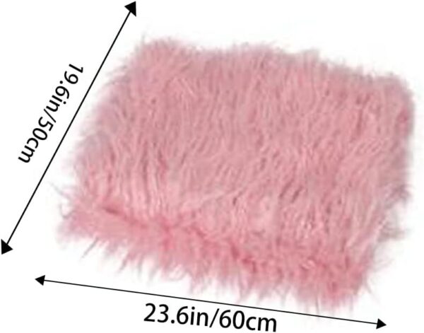 Uposao 2 Pcs/set Newborn Photography Props, DIY Newborn Infant Blanket Swaddle Wrap Set Soft Faux Fur Photography Backdrops Mat Rug for Baby Boys Girls - Image 4