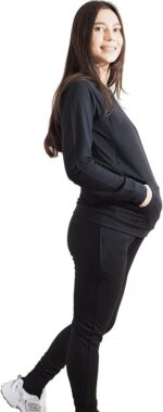 Mamatoto Maternity Nursing Hoodie Soft Feel Pregnancy and Breastfeeding Sweatshirt with Kangaroo Pocket - Image 4
