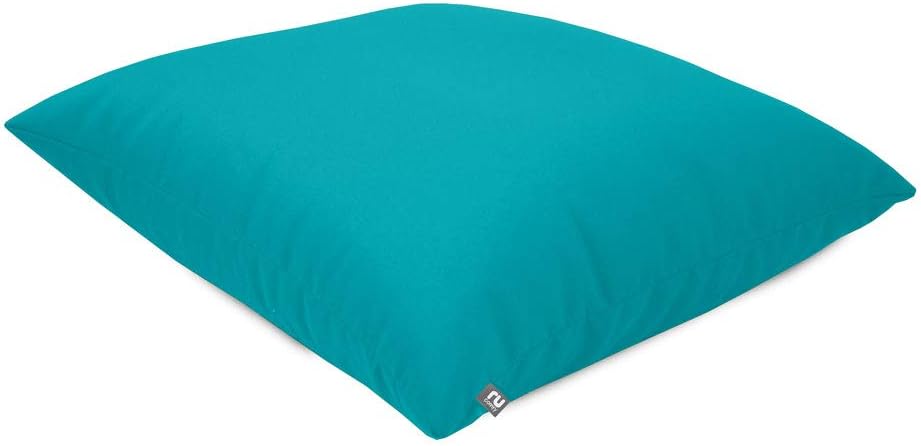 41x81G6NVDL._AC_SL1000_.jpg rucomfy Beanbags Square Floor Cushion Large Indoor/Outdoor Bean bag - Use As Large Pillow or Chair - Water Resistant and Durable - L70cm x W70cm (Turquoise) - Image 1