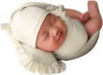 3pcs/Set Newborn Photography Props, Newborn Stretch Swaddle Wrap Blanket Hat and Posing Pillow Prop Baby Newborn Photography Photo Blanket Set for Baby 0-6 Months - Image 8