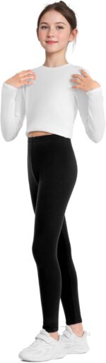 JOCMIC 5 Pack Girls Leggings Full Length Kids Toddler School Trousers Pants 5-14 Years - Image 3