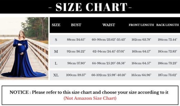 Runstarshow Maternity Dress Photoshoot Baby Shower Dresses for Pregnant Women Maternity Clothes Long Sleeve V-Neck Velvet Pregnancy Dresses Maternity Gown Photography Party Dress Plus Size S-XL - Image 7