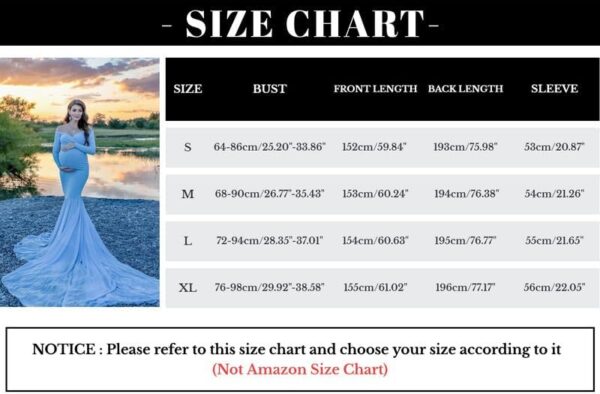 Runstarshow Maternity Dress Photoshoot Baby Shower Dresses for Pregnant Women Long Sleeve Maternity Clothes Fitted Pregnancy Dresses Women Maternity Gown Photography Wedding Dress Plus Size S-XL - Image 3