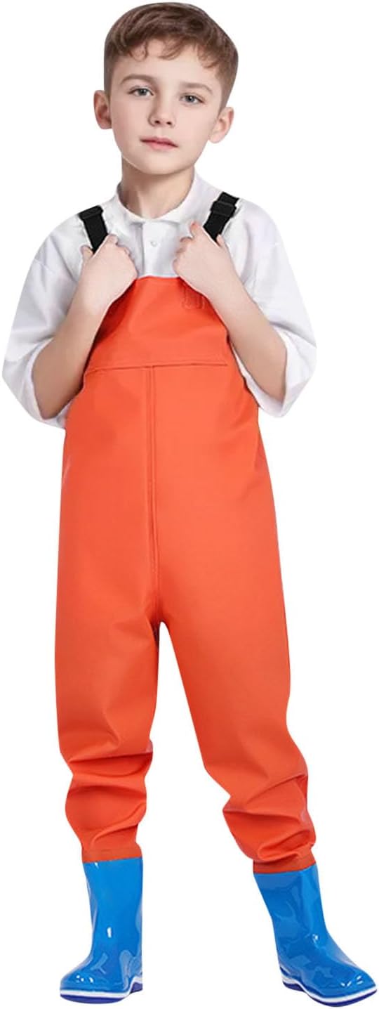 510ayvPTMGL._AC_SL1500_.jpg Kids Chest Waders Youth Fishing Waders for Toddler Children Water Proof Waders with Boots Boys Romper 24 Months 1 Month Old Boy Clothes Baby Boy Suit Romper - Image 1