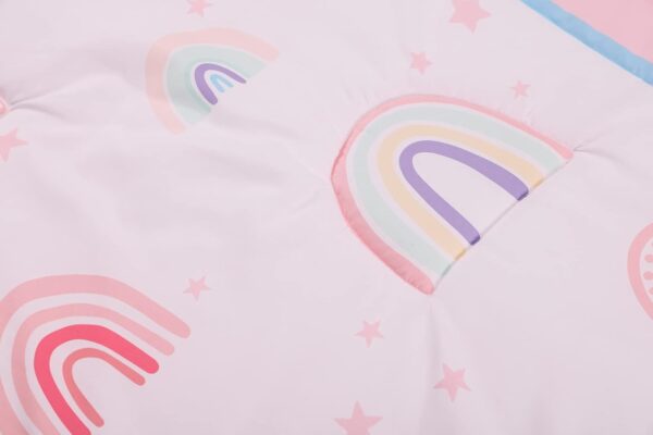 HMtideby Baby Toddler Blanket Quilt Cot Comforter Crib Baby Quilts for Boys and Girls Nursery Bed Throw Blanket 84x107cm-Pink Rainbow - Image 7
