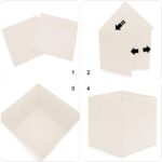 Hibtn Set of 8 Foldable Storage Box, Fabric with Handles Storage Cubes And Cloth Storage Organizer Drawer For Closet And Toys Storage,27 x 27 x 27 cm, Beige - Image 2