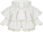 Agoky Baby Girls Ruffle Layered Bloomer Shorts High Waist Bowknot Skirted Victorian Pumpkin Short Pants