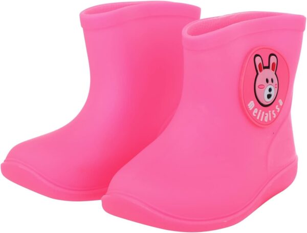Toddler Soft Sole Rubber Rain Boots Baby Boys Girls 𝗪aterproof Lightweight Cozy Rain Shoes Booties Outdoor Flat Shoes Baby Girl Winter Boots Size 4 Baby Snow Boots 12 Months (Pink, 2-3 Years) - Image 4