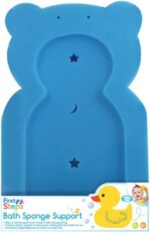 First Steps Baby Bath Time Bath Tub Support Sponge in Teddy Bear Shape for Babies from Newborn Blue