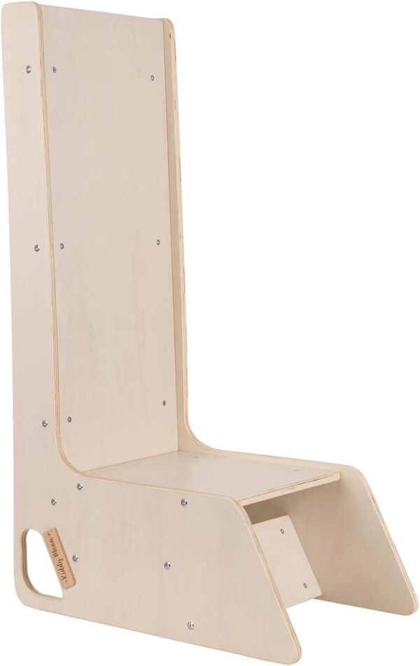 KiddyMoon Wooden Slide For Baby Multifunction Montessori Toddlers Indoor Freestanding Slide 2In1 Chair For Children Slide For Ball Pit Sturdy Climbing Toy, Large, Natural - Image 7