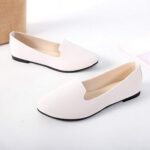 Shoes Women Girls Solid Big Size Slip On Flat Shallow Comfort Casual Single - Image 3