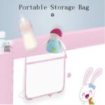 Bed Rails For Toddlers, Vertical Lifting Foldable Bed Guardrail Crib Bed Rails Guard, with Double Lock, Made of Mesh, Airflow is Not Restricted, Storage Design, Fits Most of Beds, - Image 4