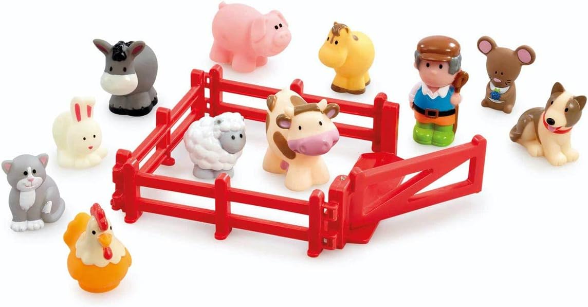 51BE2M09-aL._AC_SL1200_.jpg HappyLand Sunny Farm Playset For Children From 18 Months To 5 Years Farm Toys Toys Early Learning Centre ELC Farm Animal Set Happy Land Toy Sets Farm House Playset Kids Toddlers Farmyard - Image 1