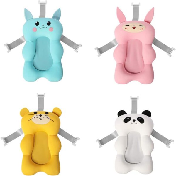 belupai Baby Bath Pad, Foldable Newborn Bathtub Cushion, Anti-Slip Baby Bath Cushion Mats, Newborn Shower Bath Tub Support Seat Mat(Panda) - Image 2