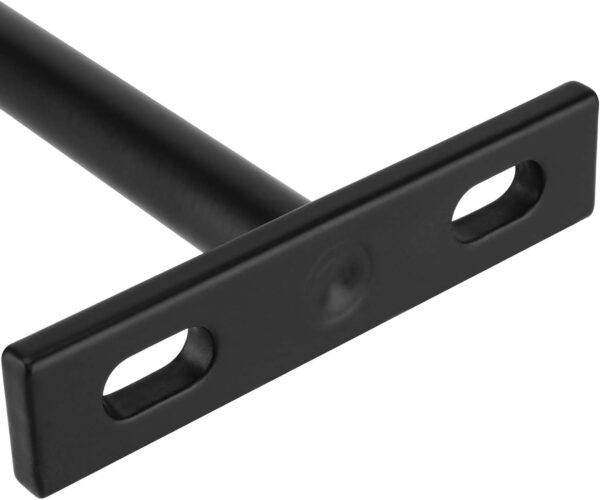 SINJEUN 10 Pcs 5 Inches Floating Shelf Brackets, Heavy Duty Invisible Hidden Shelf Support, Black T Shape Concealed Metal Bracket for Shelves Wall Mounted with Screws and Expansion Tubes - Image 3