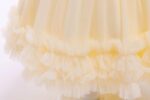 Girls Ball Gown Dresses, Girls Special Occasion Dress Champagne Puffy Tulle Dress High Low with Long Train and Bow on Back - Image 6