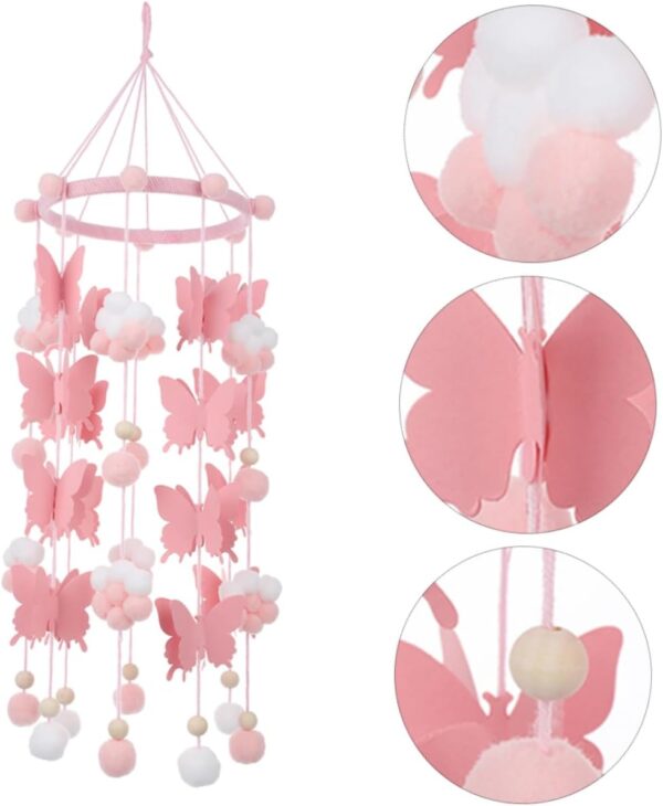 VICASKY 2pcs Butterfly Ornament Mobile Hanging Pendants Coupler Ceiling Fans Electric Fan Ceiling Fans Cleaning Supplies Barbell Girl Decoration Wristband Decoration Mini Hairball - Image 8