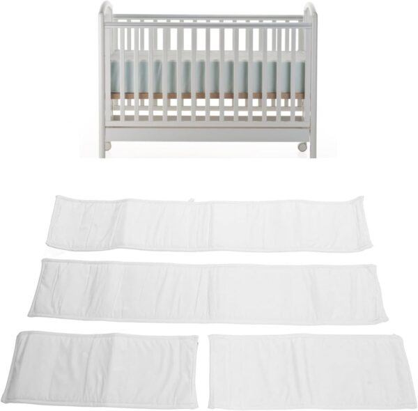 Toddlers Bed Rail Guard,Anti Collision Soft Wrap Bed Rails for Standard Crib (White) - Image 8