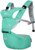 SONARIN Front Premium Hipseat Baby Carrier, Multifunctional, Ergonomic, 100% Cotton, Butterfly Rotary Buckle, 6 Carrying Positions,Safe and Comfortable, Adapted to Your Child's Growing(Green)