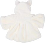 LAEMILIA Baby Girl Faux Fur Coat Cloak Hooded Fluffy Bunny Ears Warm Snowsuit Outerwear with Pompom - Image 2