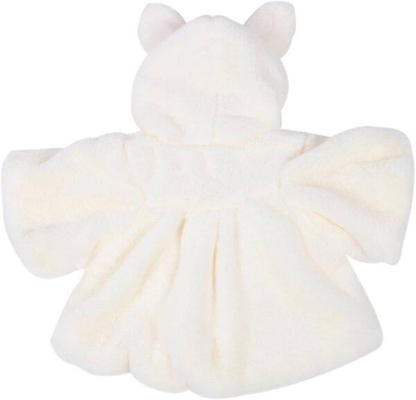 LAEMILIA Baby Girl Faux Fur Coat Cloak Hooded Fluffy Bunny Ears Warm Snowsuit Outerwear with Pompom - Image 2
