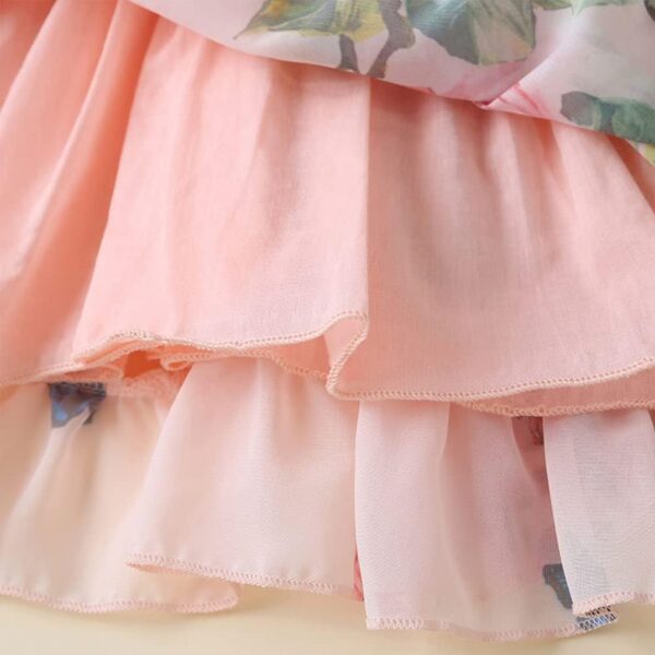 PythJooh Baby Girl Summer Off-Shoulder Flower Dress Toddler Girl Chiffon Floral Princess Dresses for 6Months to 5Years - Image 5
