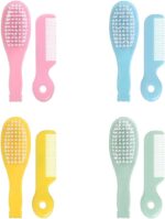 Newborn Caps Brush Soft Hair Brush Hair Comb Set Travel Hair Comb For Baby Toddler Bathing Head Massage - Image 8