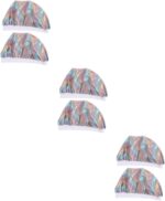 FRCOLOR 6 Pcs Baby Shower Cap Hair Care Caps Night Bonnet Breathable Satin Silk Sleeping Cap Shower Caps Sleep Caps Pink Polyester Child Round Cap