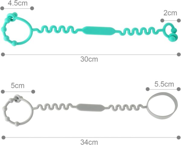 JoyLife Silicone Dummy Clip for Baby Boys and Girls, Food Grade Pacifier Clips Sippy Cup Strap, Adjustable Stroller Strap Hanging Toys Applies to high Chair Cribs Car Seat Toy Safety Straps 5PCS - Image 5