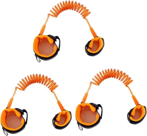 VICASKY 3pcs Walking Safety Harness for Kids Toddlers Safety Leash Wrist Link Traction Rope Anti Lost Belt Orange - Image 4