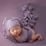 3pcs/Set Newborn Photography Props, Newborn Stretch Swaddle Wrap Blanket Hat and Posing Pillow Prop Baby Newborn Photography Photo Blanket Set for Baby 0-6 Months - Image 4