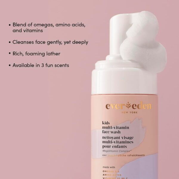 Evereden Kids Face Wash: Cool Peach, 100ml | Gentle Kids Skin Care | Non-toxic and Clean Ingredients | Multi-Vitamin Skin Care for Kids - Image 2