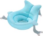 Baby Bath Seat 6 Months Plus, Baby Bath Support Net Adjustable Non-Slip, Baby Bath Mat Stuffed Mat, Baby Bath Pillow Cushion Bath Seat Support Pad for 0-12 Month - Blue