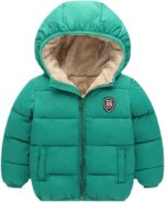Baby Girls Boys Solid Winter Fleece Jacket Hooded Outerwear Toddler Kids Warm Padded Coat Clothing