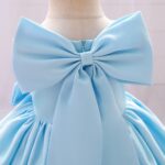IMEKIS Kid Baby Flower Girl Dress Princess Satin Bowknot Tutu Wedding Birthday Party Christening Gown Toddler Formal Pageant Ball Gown - Image 5