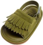 FANSU Baby Tassel Sandals, Multi-color Style Summer Comfortable Toddler Kids Girls Sandals Newborn Shoes for 0-18 Months Anti-Slip Velcro Soft Sole First Walking Shoes