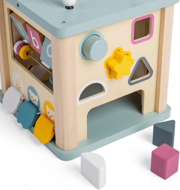Bigjigs Toys Wooden Activity Cube - FSC® Certified Busy Centre With Shape Sorter & Bead Maze, Sustainable Sensory Toys For 1 Year Old, 22cm W x 23cm H - Image 7