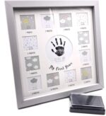 ukgiftstoreonline Baby 12 Month Keepsake Photo Frame With Hand Print and Ink Gift